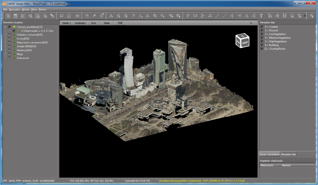 Grafika przedstawiająca przeglądanie pliku LAS w LiMON Viewer