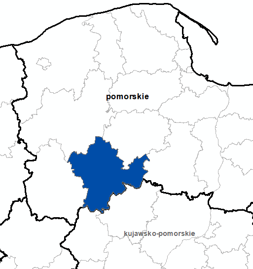 Ilustracja przedstawia obszary powiatów objętych aktualizacją zbiorów danych BDOT10k.